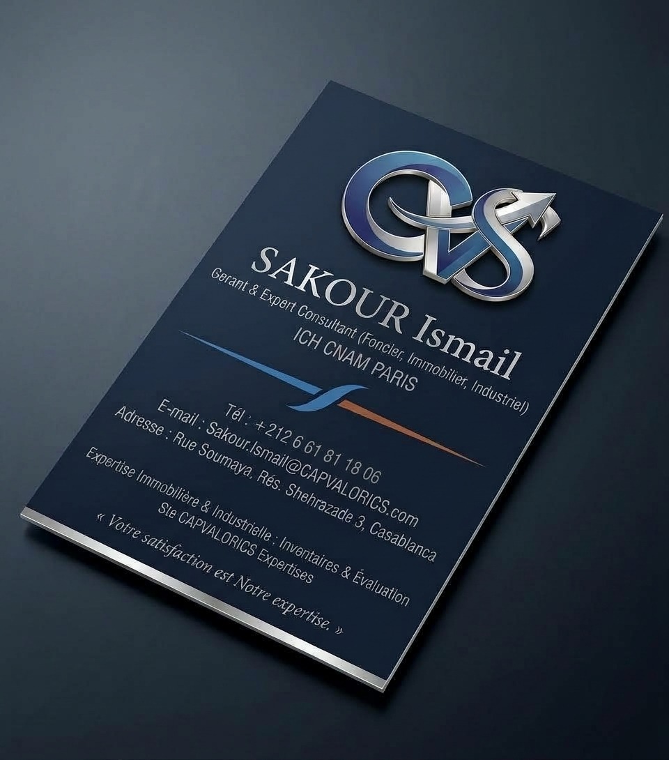 Carte de Visite Mr Sakour Ismail - CAPVALORICS Expertises